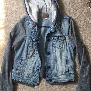 American Eagle Hoodie Denim Jacket